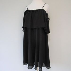 ❤️‍🔥 Belle Badgley Mischka Black Ruffle Cocktail Dress